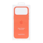 قاب اورجینال درجه یک Silicone Case پاک کنی Magsafe آی سی دار Apple iPhone 17 Pro Max - نارنجی (پک دار)