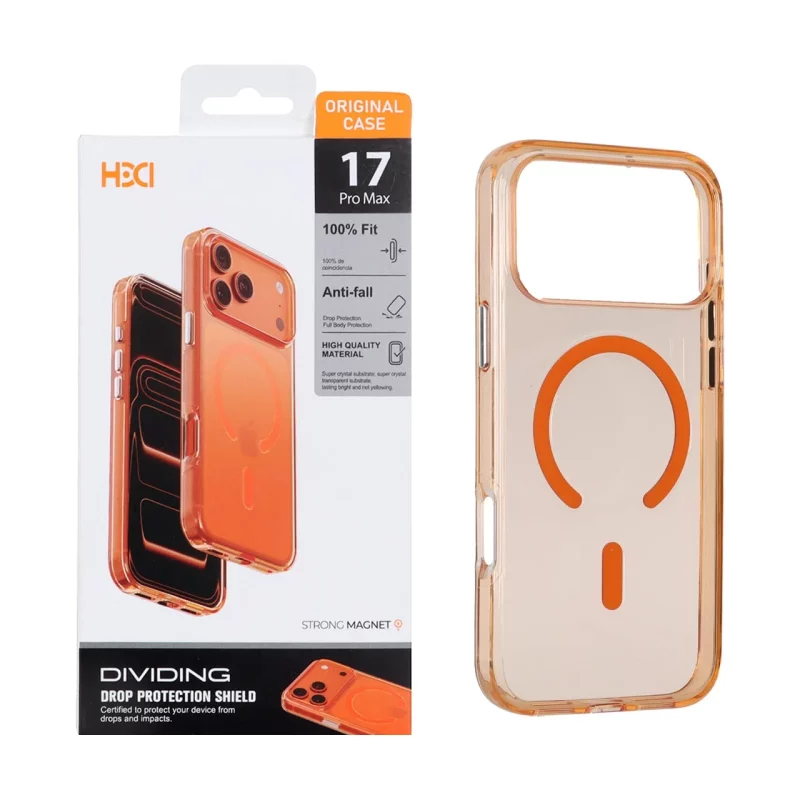 قاب اورجینال HDD شفاف کریستالی Msgsafe سری اطلس Apple iPhone 17 Pro Max - نارنجی (پک دار) - تصویر 2