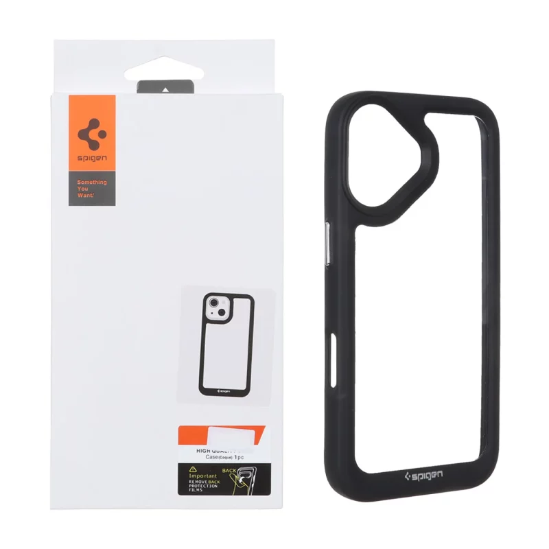 قاب اورجینال Spigen مدل Apple iPhone 17 - شفاف مشکی (پک دار) - تصویر 2
