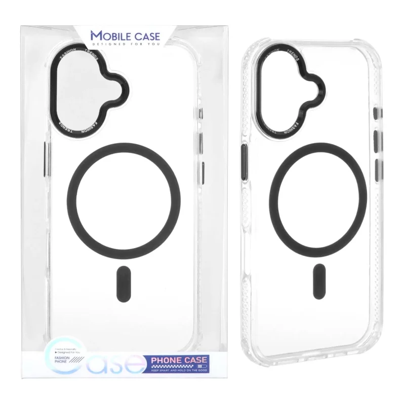 قاب اورجینال Fashion Trends شفاف پشت سخت MagSafe مدل Apple iPhone 17 - مشکی (پک دار) - تصویر 2