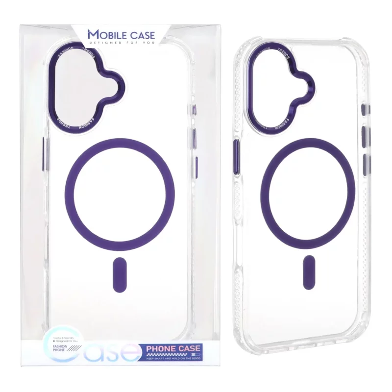 قاب اورجینال Fashion Trends شفاف پشت سخت MagSafe مدل Apple iPhone 17 - بنفش (پک دار) - تصویر 2