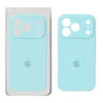 قاب سیلیکونی پاک کنی محافظ لنزدار اورجینال Apple iPhone 17 Pro Max - سبزآبی (پک دار) - NTC
