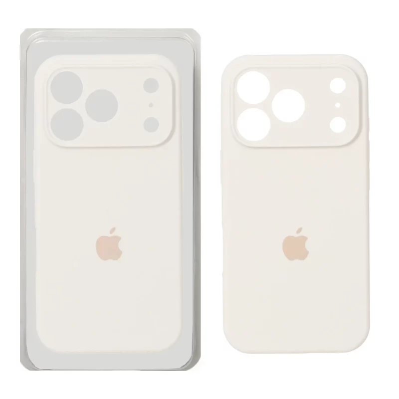 قاب سیلیکونی پاک کنی محافظ لنزدار اورجینال Apple iPhone 17 Pro Max - کرم (پک دار) - NTC - تصویر 2