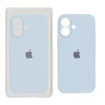 قاب سیلیکونی پاک کنی محافظ لنزدار اورجینال Apple iPhone 17 - آبی روشن (پک دار) - NTC