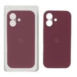 قاب سیلیکونی پاک کنی محافظ لنزدار اورجینال Apple iPhone 17 - زرشکی (پک دار) - NTC