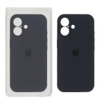 قاب سیلیکونی پاک کنی محافظ لنزدار اورجینال Apple iPhone 17 - سرمه ای تیره (پک دار) - NTC