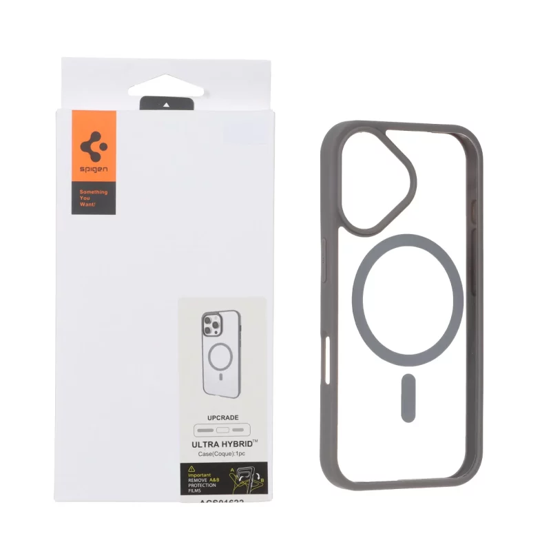 قاب اورجینال Magsafe Spigen با توری اسپیکر فلزی Apple iPhone 16 - خاکستری (پک دار) - تصویر 2