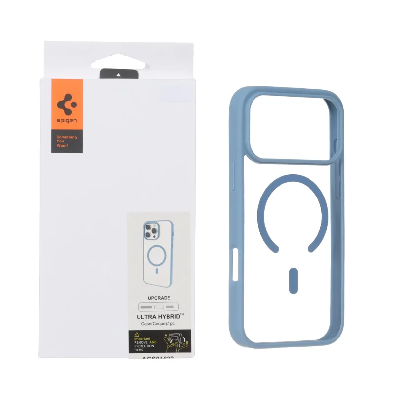 قاب اورجینال Magsafe Spigen با توری اسپیکر فلزی Apple iPhone 17 Pro Max - آبی (پک دار) - تصویر 2