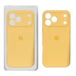 قاب سیلیکونی پاک کنی محافظ لنزدار اورجینال Apple iPhone 17 Pro Max - خردلی (پک دار) - NTC