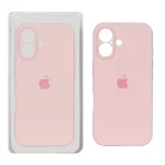 قاب سیلیکونی پاک کنی محافظ لنزدار اورجینال Apple iPhone 17 - صورتی چرک (پک دار) - NTC