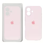 قاب سیلیکونی پاک کنی محافظ لنزدار اورجینال Apple iPhone 17 - صورتی روشن (پک دار) - NTC