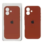قاب سیلیکونی پاک کنی محافظ لنزدار اورجینال Apple iPhone 17 - قهوه ای (پک دار) - NTC