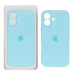 قاب سیلیکونی پاک کنی محافظ لنزدار اورجینال Apple iPhone 17 - سبزآبی (پک دار) - NTC