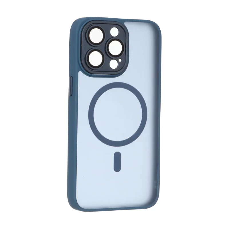 قاب مات MagSafe محافظ لنز گلس دار Apple iPhone 15 Pro Max - آبی - NTC - تصویر 2