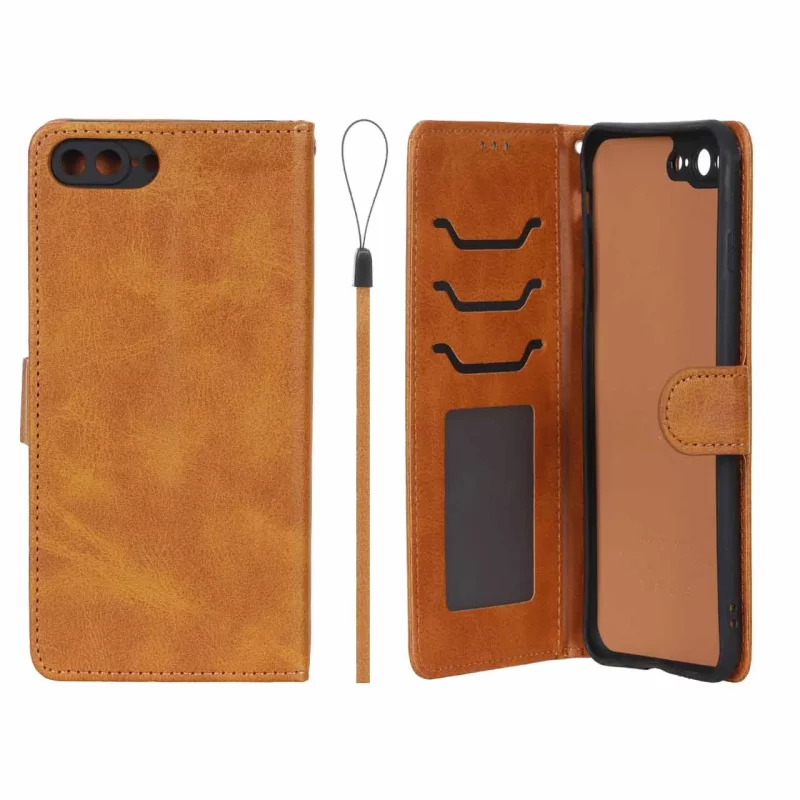 کیف موبایل مگنتی درجه یک داخل خز MNC Plus مدل Apple iPhone 7 Plus / iPhone 8 Plus - عسلی - تصویر 2
