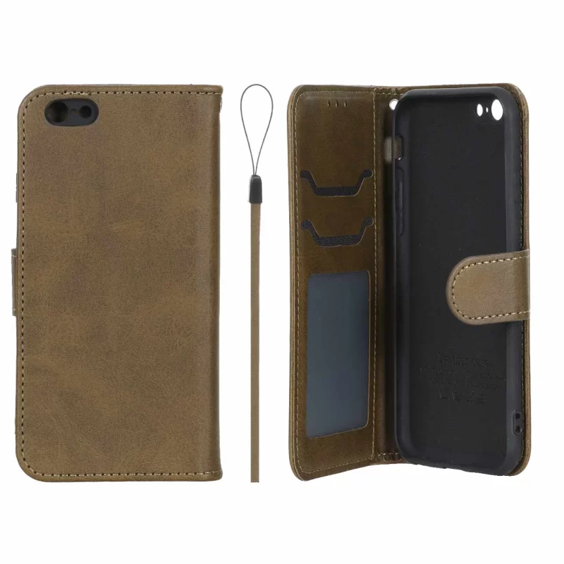 کیف موبایل مگنتی درجه یک داخل خز MNC Plus مدل Apple iPhone 6 / iPhone 6s - سبز زیتونی - تصویر 2