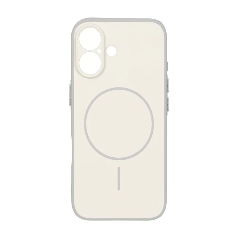 قاب Soft طرح مگ سیف محافظ لنزدار Apple iPhone 16 - کرم - تصویر 2