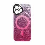 قاب ice طرح مگ سیف دور مات لنز شفاف Apple iPhone 16 - سرخابی