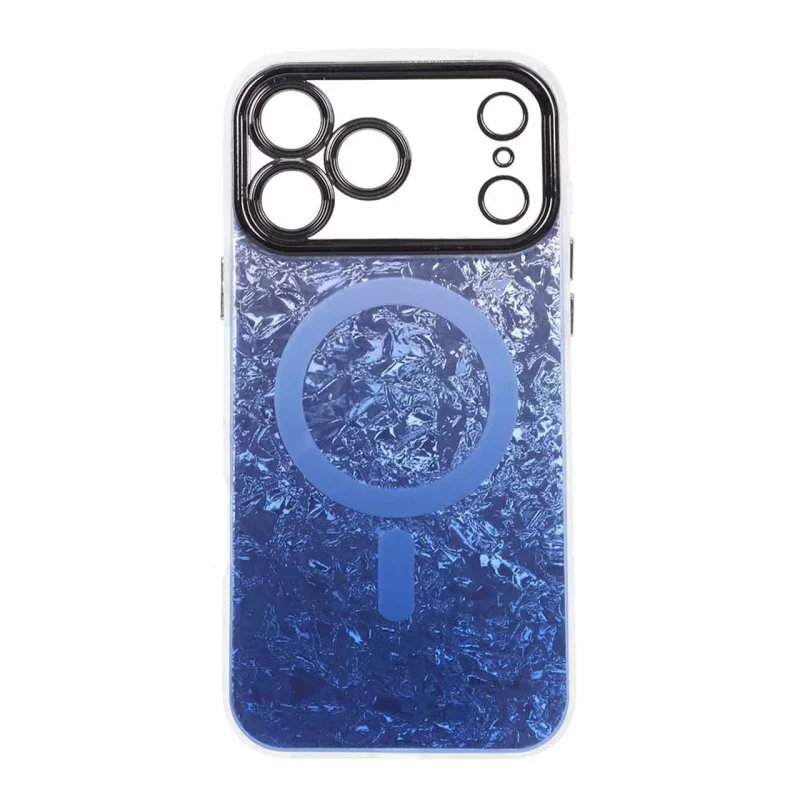 قاب ice طرح مگ سیف دور مات لنز شفاف Apple iPhone 17 Pro Max - آبی کاربنی - تصویر 2