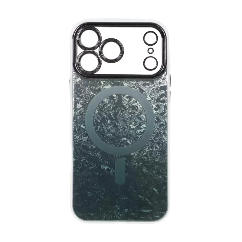 قاب ice طرح مگ سیف دور مات لنز شفاف Apple iPhone 17 Pro Max - سبز تیره - تصویر 2