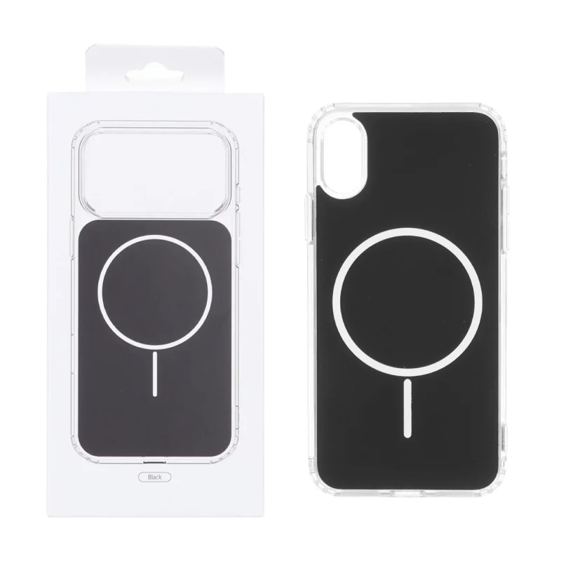 قاب پشت رنگی دور ژله ای با قابلیت شارژ MagSafe مدل Apple iPhone X / iPhone XS - مشکی (پک دار) - تصویر 2