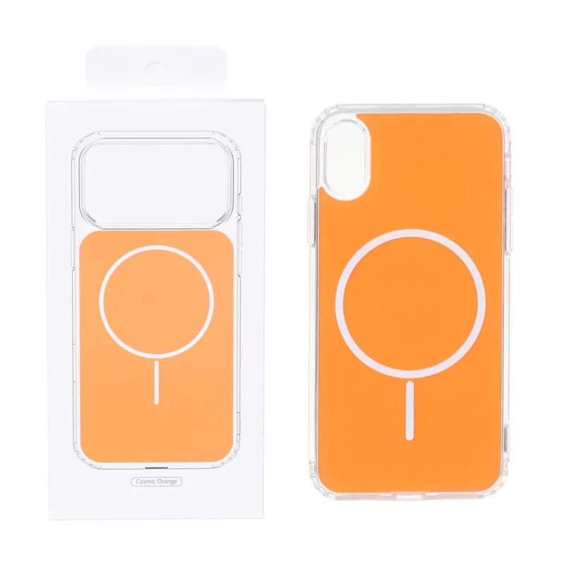 قاب پشت رنگی دور ژله ای با قابلیت شارژ MagSafe مدل Apple iPhone X / iPhone XS - نارنجی (پک دار) - تصویر 2