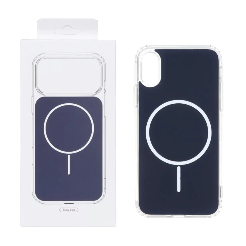 قاب پشت رنگی دور ژله ای با قابلیت شارژ MagSafe مدل Apple iPhone X / iPhone XS - سرمه ای (پک دار) - تصویر 2