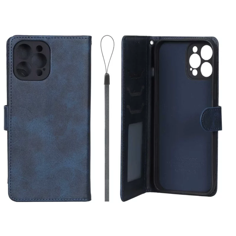 کیف موبایل مگنتی درجه یک داخل خز MNC Plus مدل Apple iPhone 12 Pro Max - سرمه ای - تصویر 2