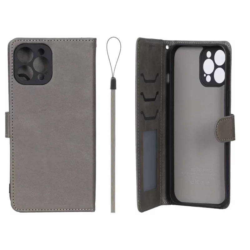 کیف موبایل مگنتی درجه یک داخل خز MNC Plus مدل Apple iPhone 12 Pro Max - خاکستری - تصویر 2