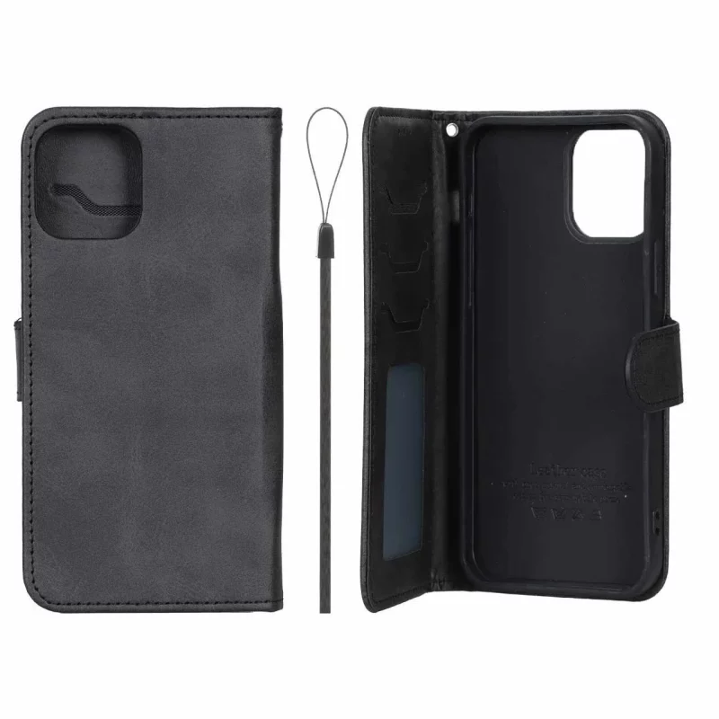 کیف موبایل مگنتی درجه یک داخل خز MNC Plus مدل Apple iPhone 12 Pro / iPhone 12 - مشکی - تصویر 2