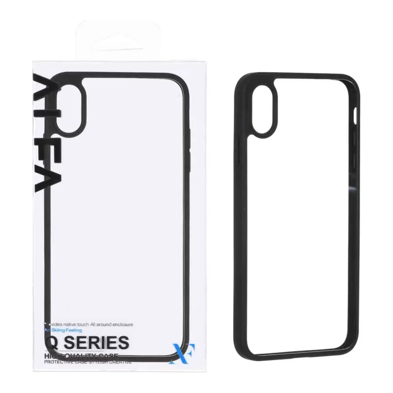 قاب اورجینال Q Series شفاف Alfa مدل Apple iPhone X / iPhone XS - مشکی (پک دار) - تصویر 2