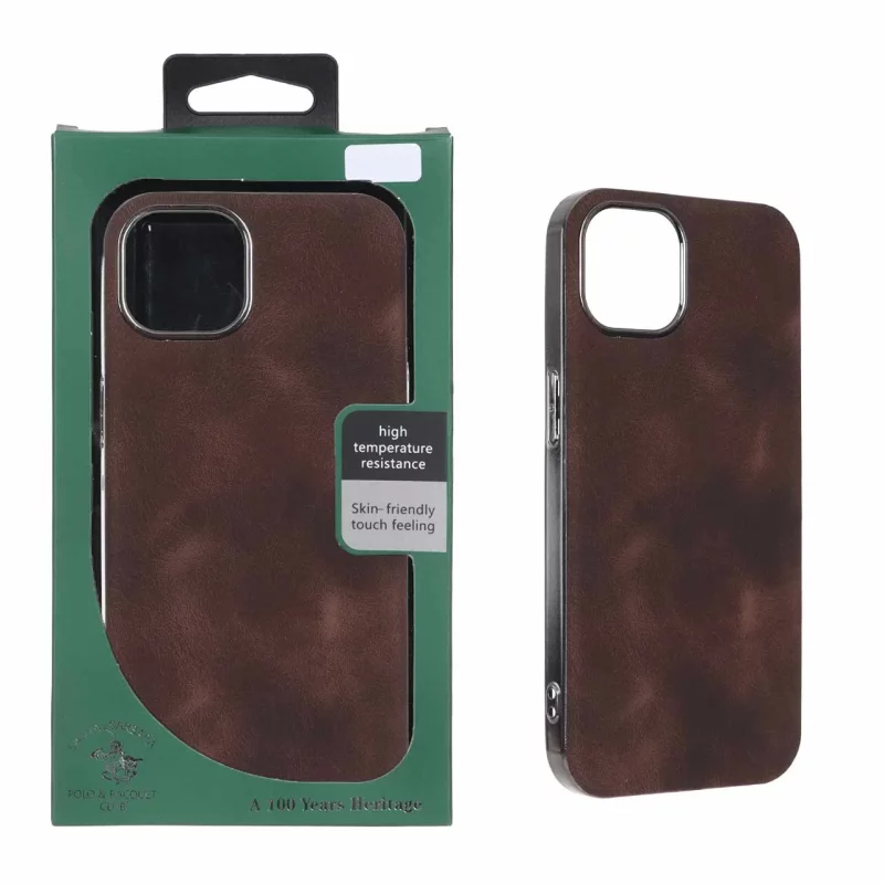 قاب جیر Santa Barbara Polo مدل Apple iPhone 13 / iPhone 14 - قهوه ای تیره (پک دار) - تصویر 2