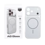 قاب اورجینال AG Glass محافظ لنز برجسته براق Magsafe مدل Apple iPhone 17 - نقره ای