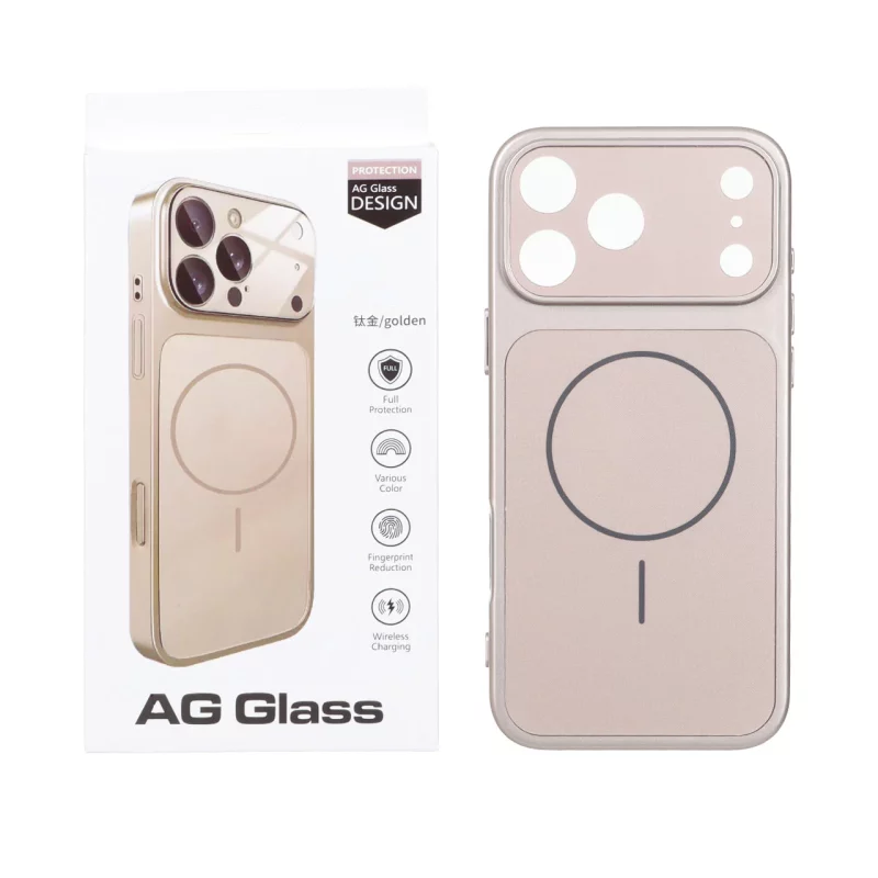 قاب اورجینال AG Glass محافظ لنز برجسته براق Magsafe مدل Apple iPhone 17 Pro Max - رزگلد - تصویر 2