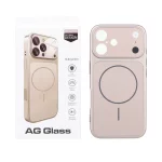 قاب اورجینال AG Glass محافظ لنز برجسته براق Magsafe مدل Apple iPhone 16 - رزگلد