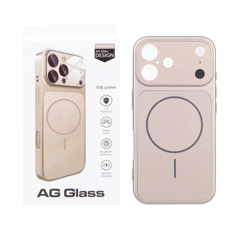 قاب اورجینال AG Glass محافظ لنز برجسته براق Magsafe مدل Apple iPhone 16 - رزگلد - تصویر 2