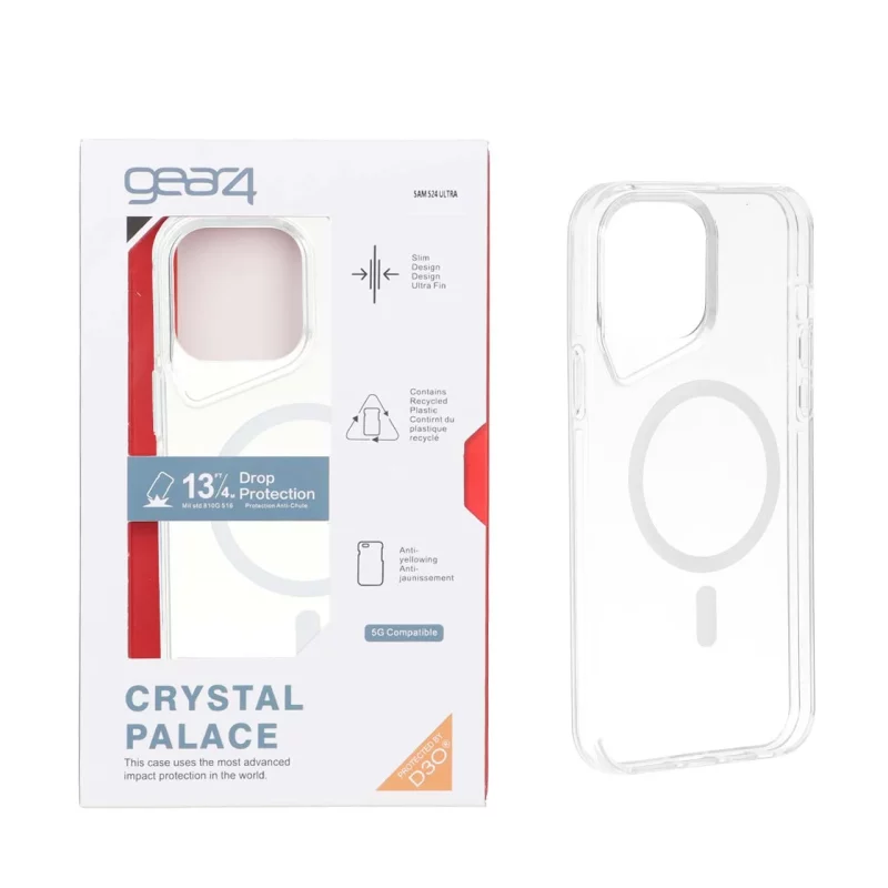 قاب اورجینال Gear4 Crystal palace شفاف White MagSafe مدل Apple iPhone 13 Pro Max (پک دار) - تصویر 2