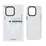 قاب اورجینال Magic Mask مات Magsafe بلک لنز Apple iPhone 15 Pro Max - سفید (پک دار)