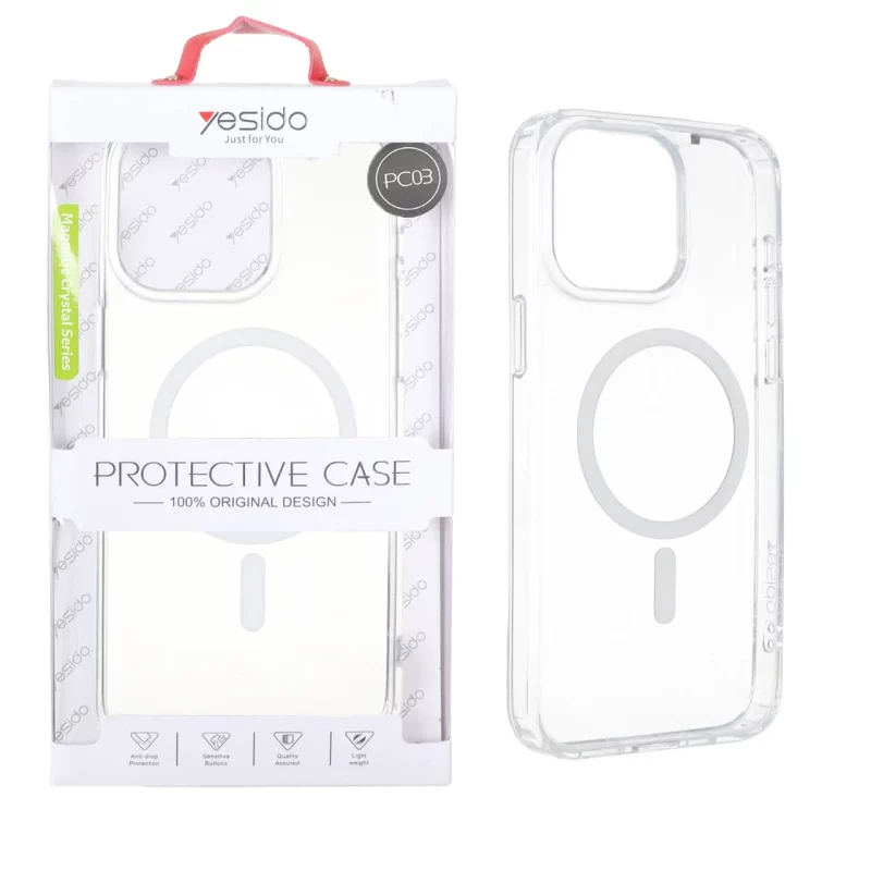قاب اورجینال Yesido PC03 شفاف MagSafe مدل Apple iPhone 15 Pro Max (پک دار) - تصویر 2