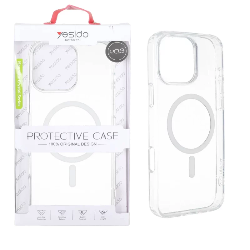 قاب اورجینال Yesido PC03 شفاف MagSafe مدل Apple iPhone 16 Pro Max (پک دار) - تصویر 2