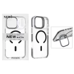 قاب اورجینال New Skin شفاف کریستالی MagSafe لنز استندشو Apple iPhone 17 Pro Max - مشکی (پک دار)