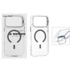 قاب اورجینال Q Series Bracket کریستالی Magsafe لنز استندشو Apple iPhone 17 Pro - خاکستری (پک دار)