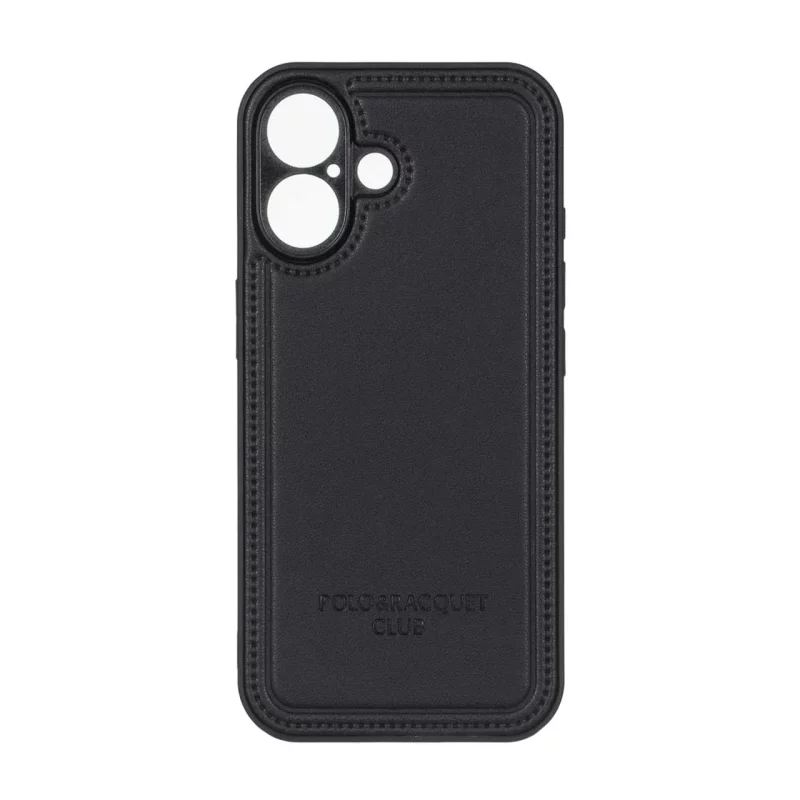 قاب چرمی Polo طرح دوخت محافظ لنزدار Apple iPhone 16 - مشکی - تصویر 2