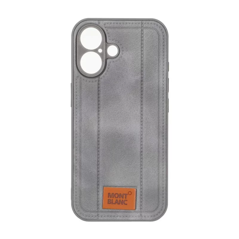 قاب جیر Mont Blanc طرح دوخت محافظ لنزدار Apple iPhone 16 - خاکستری - تصویر 2