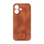 قاب جیر Mont Blanc طرح دوخت محافظ لنزدار Apple iPhone 16 - قهوه ای