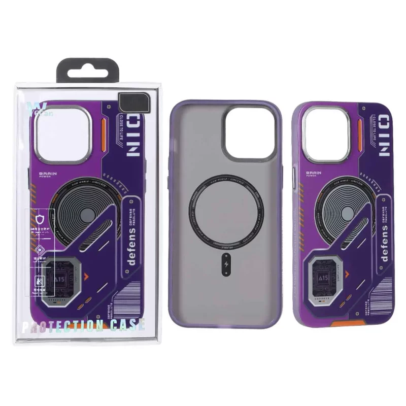 قاب Wecan طرح الکترونیک Defens مدل Apple iPhone 13 Pro Max - بنفش (پک دار) - تصویر 2