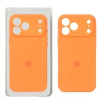 قاب سیلیکونی پاک کنی محافظ لنزدار اورجینال Apple iPhone 17 Pro Max - نارنجی کد 1 (پک اصلی)