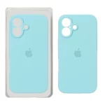قاب سیلیکونی پاک کنی محافظ لنزدار اورجینال Apple iPhone 16 - سبزآبی (پک اصلی)