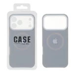 قاب سیلیکونی پاستیلی Magsafe محافظ لنزدار Apple iPhone 17 Pro Max - خاکستری (پک دار)
