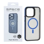 قاب Space مات Magsafe دور هاشور Apple iPhone 14 Pro Max - آبی (پک دار)